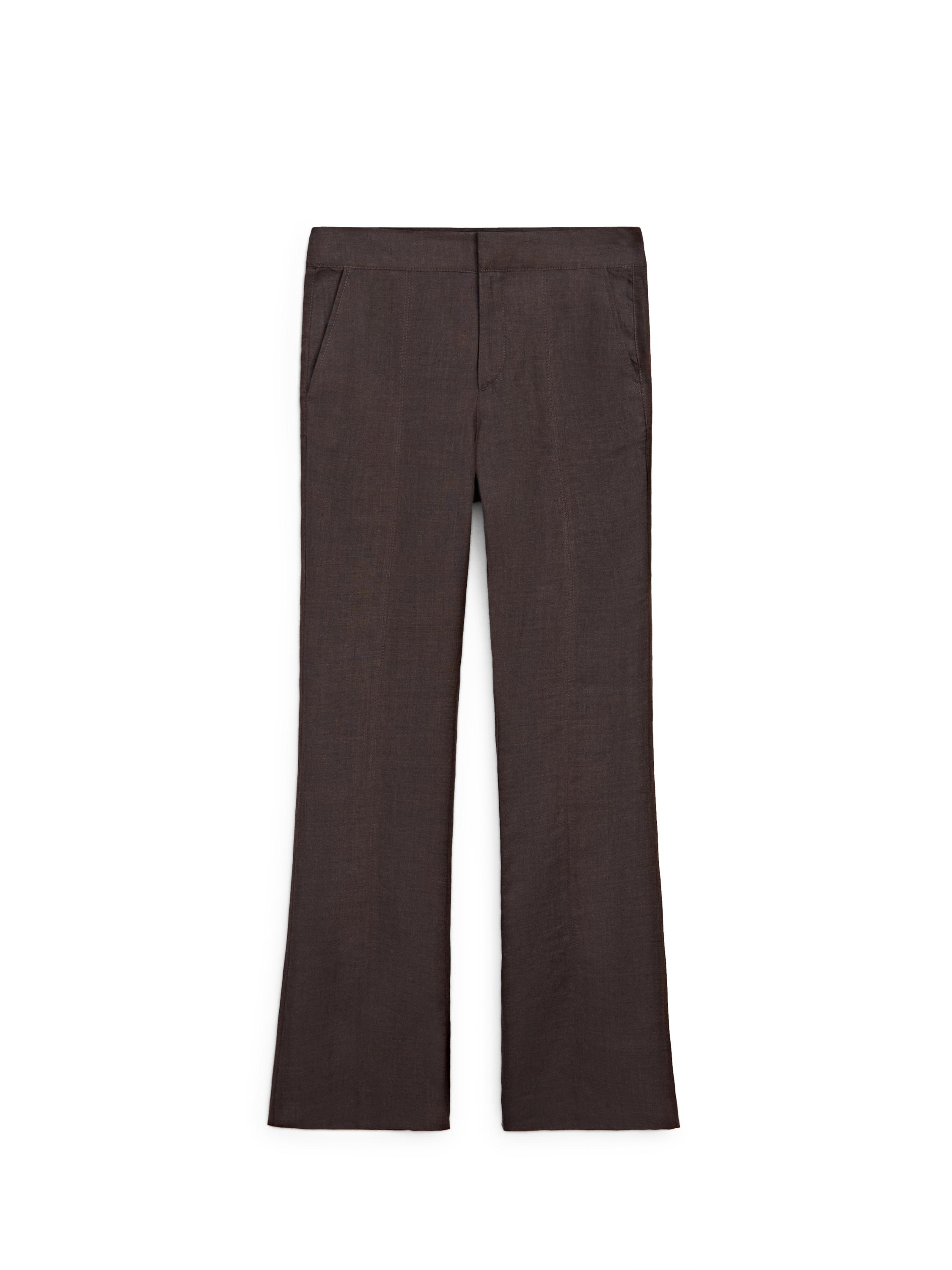 100% linen kick flare trousers